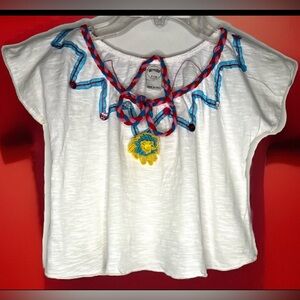 Save the Queen Circus Girls Top Size 6. Cute details & embroidery. Made in Italy